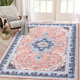 Garvee 10x13 Ft Vintage Machine Washable Area Rug with Rubber Backing for Living Room, Bedroom, Kitchen, Dining Room, Home Office - Pink - Pink