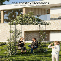 Garvee 8.8 FT Birdcage Garden Arch Metal Arbor Rust-Resistant Reinforced Steel Elegant Climbing Flower Support Patio Backyard Wedding