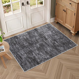 Garvee Solid Dark Grey 2x3 Small Area Rugs, Entryway Mat with Rubber Backing Modern Washable Rug for Living Room Bedroom Kitchen - Dark Gray