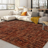 Garvee Washable Area Rug 6x9 Non Slip Modern Soft Pearl Velvet Rug for Living Room Bedroom Office Nursery Dining Room Red - Red