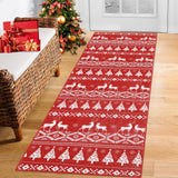 Garvee Christmas Runner Rug Christmas Tree and Deer Boho Hallway Area Rug Xmas Holiday Decorative Throw Rug Runner Machine Washable Floor Carpet for Kitchen Laundry Living Bathroom, 2x6 Feet - Christmas Boho