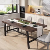 Garvee Industrial Dining Table for 6-8 People, 78.7" Wooden Kitchen Table with Sturdy Metal Frame, Cuban Birch Finish, Rectangular, 30" Height - Cuban Birch 70.87" Long