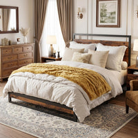 Garvee 6 Inch Twin Bed Frame with Headboard and Footboard, Heavy Duty Slats Support with Under Bed Storage, Non-Slip, Easy Assembly, Rustic Brown