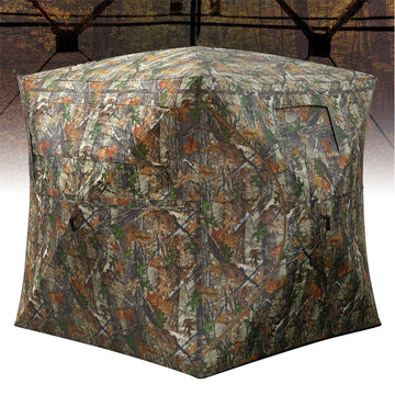 Garvee Pop-Up Hunting Blind for 2-3 People - 270° Window Visibility, Silent Magnetic Door (58"x58"x66"), Lightweight & Portable