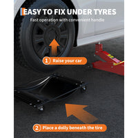 Garvee Car Dolly Set of 4, Heavy Duty Wheel Dollies 10,000 lbs Capacity, 23.8"x14.4", for Moving Cars & Trucks, Black