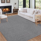 Garvee 8x10 Area Rug Modern Solid Textured Rug Non Slip Backing Accent Carpet Classic Grey Rug Washable Bedroom Rugs Soft Low Pile Non Shedding Indoor Rugs for Living Room Nursery Playroom Dorm - Gray