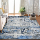 Garvee 4 ft x 6 ft Washable Area Rug Non Slip Abstract Soft Faux Wool Living Room Bedroom Dining Room Blue - Blue