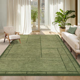 Garvee Washable Indoor Modern 10x13 Area Rug Green Geometric Patchworked Living Room Bedroom Rugs Soft Non Slip Non Shedding Large Minimalist Throw Carpet for Dining Room Office - Green