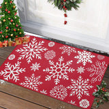 Garvee Door Mat Christmas Indoor Outdoor Doormat Front Door Mats Xmas Welcome Doormat Non-Slip Entry Door Rugs Washable Floor Mats for Bedroom Living Room Kitchen Nursery, 17" x 29" Blue - Christmas Snow Blue