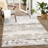 Garvee Washable Large Soft Neutral Boho Moroccan Bohemian Farmhouse Rug Indoor Floor Carpet for Bedroom Under Dining Table Home Office Decor - Coffee