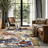 Garvee Abstract Washable Area Rug 9x12 Colorful Non Slip Ultra Thin Modern Large Carpet for Bedroom Living Room Dining Room Office - Colorful