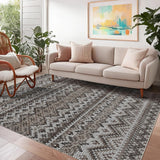 Garvee Washable Rug 10x13 Bohemian Throw Rug Non-Slip Soft Floor Cover Brown for Bedroom Nursery - Brown
