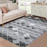 Garvee Machine Washable Area Rug 5x7 Modern Moroccan Area Rug for Living Room Bedroom Contemporary Geometric Non-Slip Stain Resistant Accent Rug Carpet for Home Decor Floor Decoration, Grey - Gray