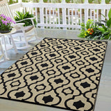 Garvee Outdoor Brown & Black 6x9 Plastic Straw Rug, Waterproof Reversible Portable Carpet for Camping, RV, Backyard, Patio, Balcony - Brown & Black