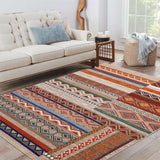 Garvee 8x10 Area Rug for Living Room Washable Rug Tribal Farmhouse Neutral Rug Geometric Rug Soft Low Pile Non-Slip Stain Resistant Rug for Dining Room Bedroom Multi Color - Multicolor