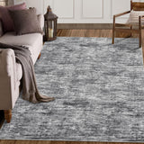 Garvee Solid Grey 10x13 Large Rug for Living Room, Washable Solid Color Bedroom Rug, Low Pile Non Slip Throw Carpet for Dining Room, Modern Contemporary Area Rug for Under Table Home Office Decor - Gray