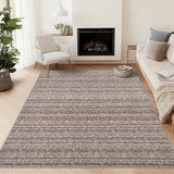 Garvee 9x12 Area Rug Modern Striped Rugs for Living Room Printed Braid Rugs Large Area Rugs Non-Slip Soft Gradient Rug for Bedroom Print Thin Abstract Carpet for Home Office, Camel - Camel