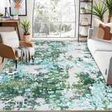 Garvee Runner Rugs 2x6 Green Hallway Rug Washable Rug Modern Living Room Rug Abstract Bedroom Carpet Colorful Rug Laundry Rug Low Pile Contemeprary Area Rugs Non Slip Floor Cover - Green Multi