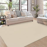 Garvee Washable Area Rugs 9x12 Living Room Rug Modern Solid Rug Neutral Rug Farmhouse Large Rug Stain-Resistant Soft Floor Rug Low Pile Non Slip Carpet for Living Room Bedroom Dining Room,Beige - Beige