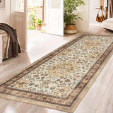 Garvee Washable Area Rug Vintage Foldable Thin Soft Low-Pile Non-Slip Stain Resistant Indoor Outdoor Carpet Camel 2x6ft - Camel