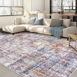 Garvee Modern Abstract Carpet,Washable Area Rug – Non-Slip , Soft & Stain-Resistant for Living Room,Bedroom, Dining Room,Farmhouse, Red/Blue - Red Blue