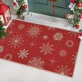 Garvee Christmas Decorative Doormat 17x29 Snowflake Welcome Mat Merry Christmas Entrance Doormat Non Slip Doormat for Indoor Outdoor Living Room - Xmas Snowflake