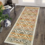 Garvee Runner Rug 2x6 Washable Rug Oriental Floral Runner Rug Boho Distressed Accent Rug Non-Slip Entryway Rug Living Room Runners Low Pile Non-Shedding Thin Floor Carpet for Home Floor Decor Multi - Colorful
