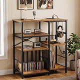 Garvee 4-Tier Record Player Stand & Media Console for Living Room - Holds 300+ Vinyl Records, Fits 7/10/12 in vinyl records - Color: Sunset Cloud - Brown