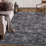 Garvee Solid Dark Grey Living Room Area Rug, Solid Color Washable Rug for Bedroom, Low Pile Stain Resistant Throw Carpet Large Dining Room Rug, Soft Modern Contemporary Rug for Home Office Decor - Dark Gray