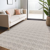 Garvee Washable Rug 10x13 Large Living Room Rug Modern Woven Printed Rug Non Slip Indoor Soft Bedroom Rug Low Pile Non-Shedding Braided Print Foldable Throw Rugs for Playroom Farmhouse Office Beige - Beige Gray