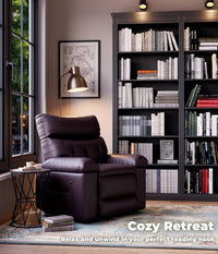 Garvee Oversized Wide Recliner Chair - Heat and Massage, PU Leather Large Manual Recliner for Adults, Ultimate Comfort Lazy Boy with 1.5X Sponge Filling and Easy Recline Mechanism for Relaxation