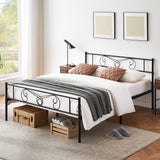 Garvee Queen Bed Frame Platform with Headboard and Footboard Metal Bed Mattress Foundation with Storage No Box Spring Needed Black - Black