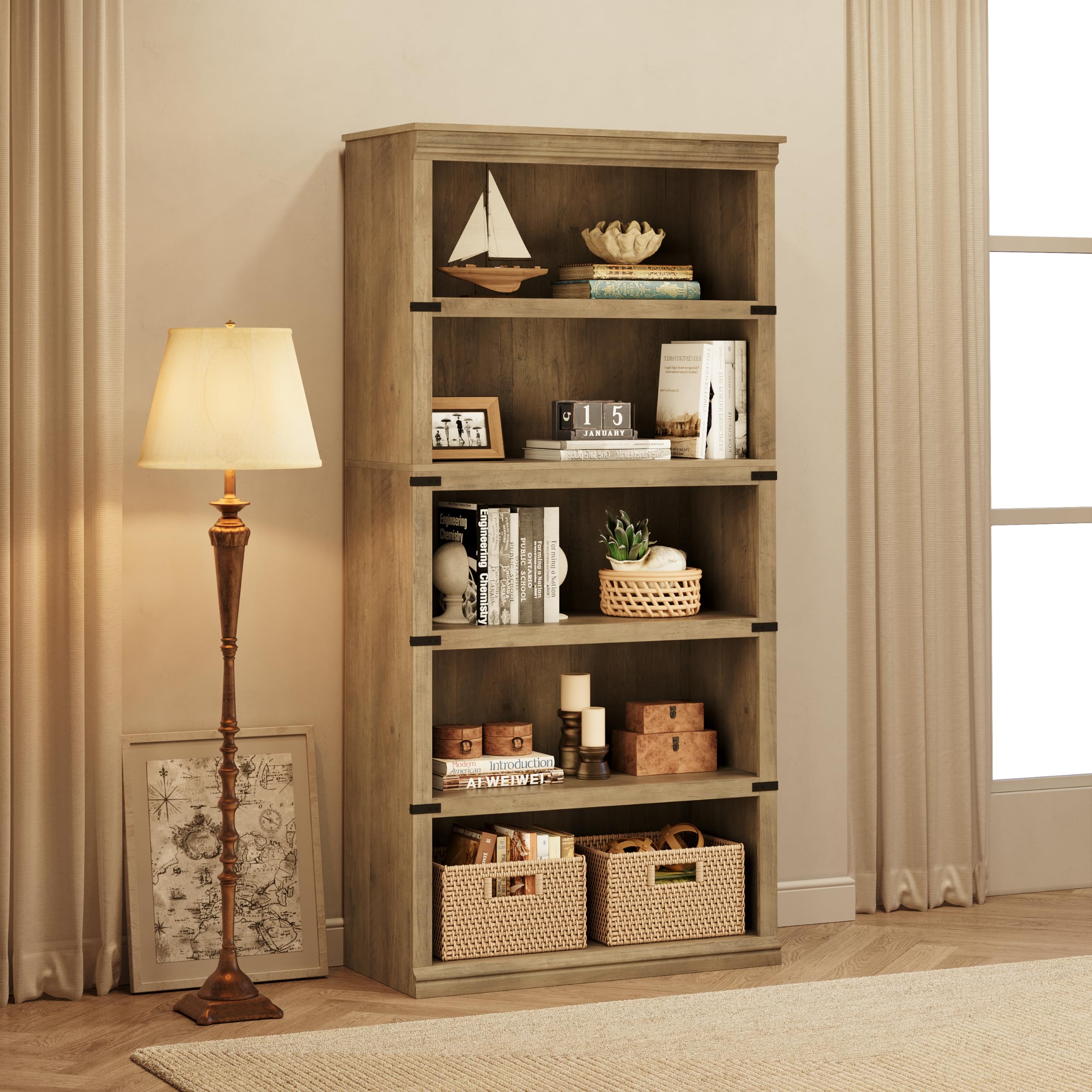 GARVEE 5 Tier Bookcase - Versatile Storage Solution for Home and