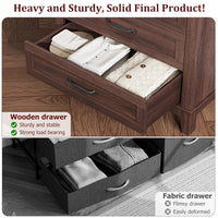 Garvee 5 Dresser for Bedroom, 41.3" Tall Dresser, Vertical Drawer Dresser with Storage Freestanding, Wooden Closet Dresser Storage Dresser Chest for Living Room, Bedroom, Entryway, Brown