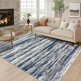 Garvee Living Room Rug 10x13 Washable Abstract Throw Rug Non-Slip Blue Grey - Blue/Gray