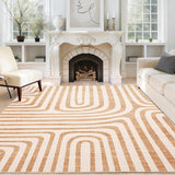 Garvee 10x13 Area Rugs Washable Non-Slip Low-Pile Soft Floor Carpet for Living Room Bedroom Dining Room Orange - Orange