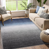 Garvee 4x6 Bedroom Area Rug Modern Abstract Area Rug Non-Slip Stain Resistant Ombre Rug Machine Washable Contemporary Floor Cover Gradient Accent Carpet Rug for Living Room Kitchen Nursery, Grey/Blue - Gray Blue