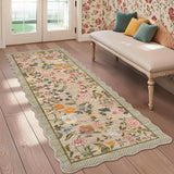 Garvee 2x6 Runner Rug Machine Washable Non-Slip Floral Snake Design Brown for Bathroom Kitchen Entryway Hallway - Brown