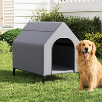 Garvee Dog House Outdoor Weatherproof 600D Oxford Canopy, 2 Top Windows, Breathable Mesh Fabric Bed, Dog Tents Shelter Kennel, Medium Dog House for Outdoor Indoor, Gray