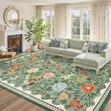 Garvee Floral 5x7 Green Rugs for Living Room Non-Slip Machine Washable Area Rugs for Girls Bedroom - Green