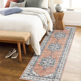 Garvee Boho Runner Rug Washable 2x6 Long Rug Runner for Bedroom Bedside Non Slip Vintage Rugs for Hallways Entryway Kitchen Bathroom Home Decor, Orange - Orange