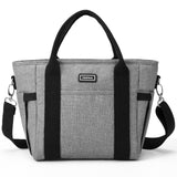 Garvee Lunch Bag for Women Men, Tote Adult Lunch Box with Adjustable Shoulder Strap & Side Pockets, Portable Lunch Tote Bag for Work Picnic School or Travel Gray-Big Size - Grey