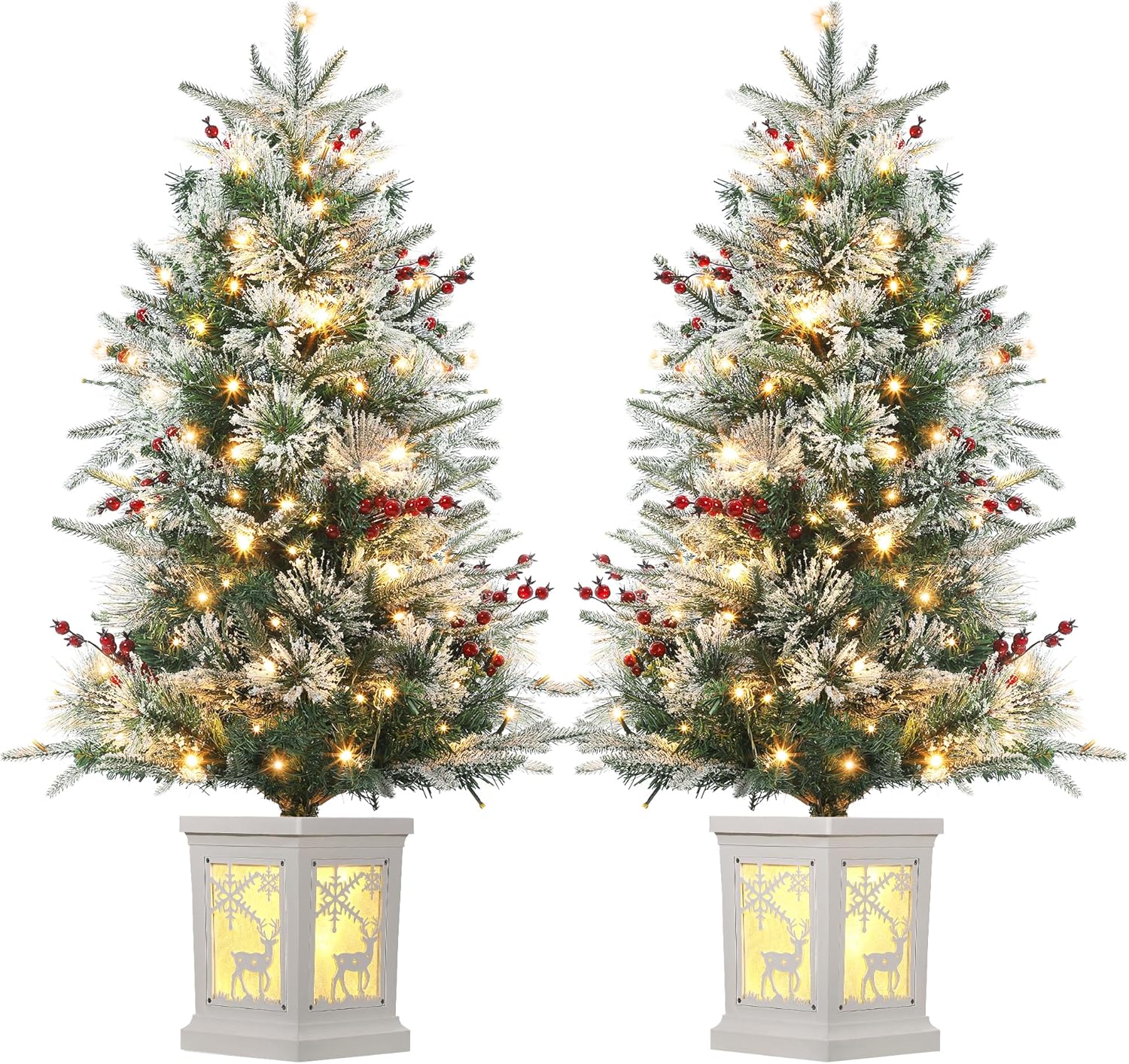 Garvee 3 FT Christmas Tree, Pre-Lit Christmas Tree with 78 LED Lights, Battery-Powered，Artificial Christmas Tree with Illuminated Base, Ideal Decor for Christmas Celebrations