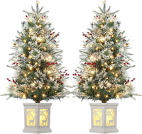 Garvee 3 FT Christmas Tree, Pre-Lit Christmas Tree with 78 LED Lights, Battery-Powered，Artificial Christmas Tree with Illuminated Base, Ideal Decor for Christmas Celebrations