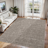 Garvee Washable 5x7 Area Rugs Brown Non Slip Low Pile Stain Resistant Soft Rug for Living Room Bedroom Dining Room Entryway - Taupe Brown
