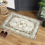 Garvee Short Pile Area Rugs Vintage Large Non Slip Carpet for Living Room Bedroom Dining Room Kitchen 2x3ft - Gray Brown