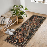 Garvee Washable Modern Area Rug Geometry Style Bohemian Rustic Geometric 2'x6' Brown for Bedroom Kitchen Living Room - Brown