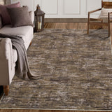 Garvee Solid Brown 10x13 Large Rugs for Living Room, Washable Bedroom Rug, Low Pile Non Slip Throw Carpet for Dining Room, Modern Contemporary Area Rug for Under Table Home Office Decor - Brown