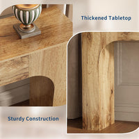 Garvee 47" Farmhouse Console Table Slim Wood Sofa Side Table Narrow Rustic Foyer Furniture for Living Rooms Hallways Apartments, Oak