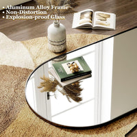 Garvee Arched Full Length Mirror 65"x22" Mirror Standing Hanging or Leaning Wall, Full Body Floor with Stand Aluminum Alloy Thin Frame for Bedroom